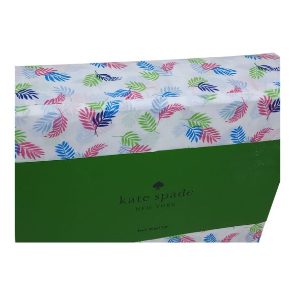 Kate Spade Twin Sheet Set 100% Cotton Percale Palm Trees Floral - Picture 4 of 7